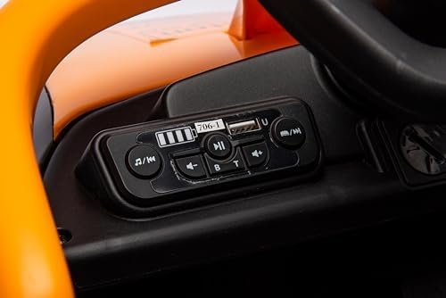 Coche eléctrico para niños de 3 a 5 años McLaren, Reproductor MP3, Mando a Distancia, suspensión (Naranja)
