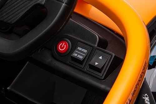 Coche eléctrico para niños de 3 a 5 años McLaren, Reproductor MP3, Mando a Distancia, suspensión (Naranja)