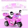 GOPLUS Moto Electrica para Niños de 3 a 7 Años con Batería 6V, Motocicleta Eléctrica con Luz Música Pedal Caja de Almacenaje, 3 KM/H, 3 Ruedas, Vehículos de Carga Máxima 25 KG, 82×36×52,5 CM, Rosa