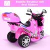 GOPLUS Moto Electrica para Niños de 3 a 7 Años con Batería 6V, Motocicleta Eléctrica con Luz Música Pedal Caja de Almacenaje, 3 KM/H, 3 Ruedas, Vehículos de Carga Máxima 25 KG, 82×36×52,5 CM, Rosa