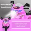 GOPLUS Moto Electrica para Niños de 3 a 7 Años con Batería 6V, Motocicleta Eléctrica con Luz Música Pedal Caja de Almacenaje, 3 KM/H, 3 Ruedas, Vehículos de Carga Máxima 25 KG, 82×36×52,5 CM, Rosa