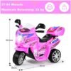 GOPLUS Moto Electrica para Niños de 3 a 7 Años con Batería 6V, Motocicleta Eléctrica con Luz Música Pedal Caja de Almacenaje, 3 KM/H, 3 Ruedas, Vehículos de Carga Máxima 25 KG, 82×36×52,5 CM, Rosa