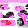 GOPLUS Moto Electrica para Niños de 3 a 7 Años con Batería 6V, Motocicleta Eléctrica con Luz Música Pedal Caja de Almacenaje, 3 KM/H, 3 Ruedas, Vehículos de Carga Máxima 25 KG, 82×36×52,5 CM, Rosa